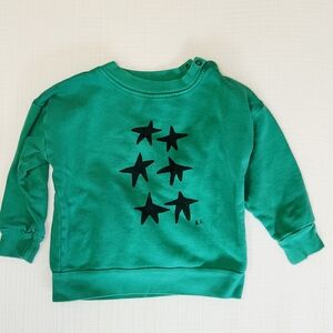 Bobo Choses Teal Sweatshirt with Black Star Design